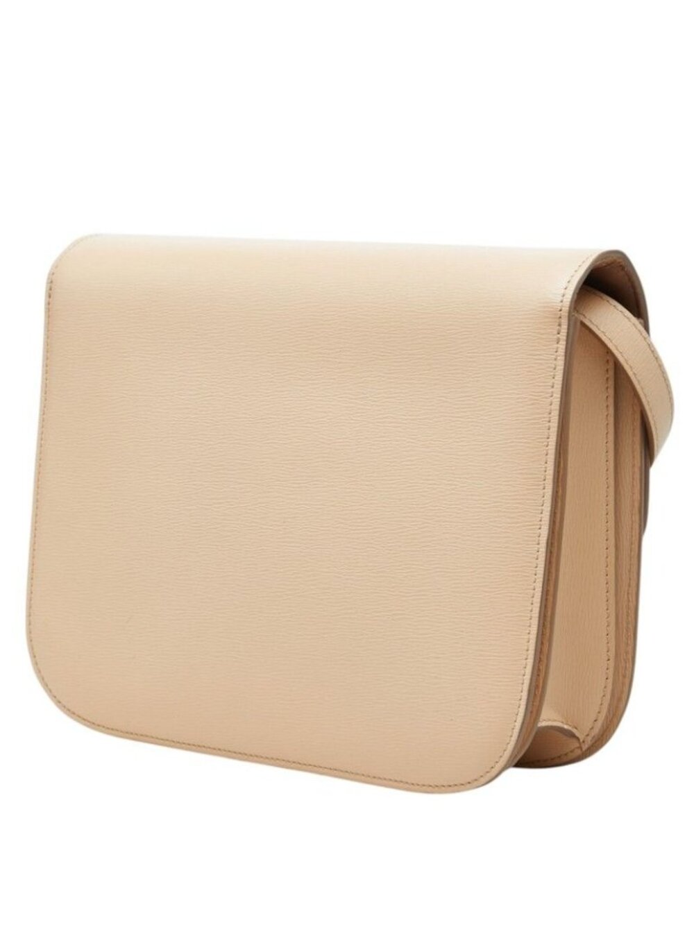 Celine Classic Box Crossbody Shoulder Bag Beige Leather - Picture 2 of 9